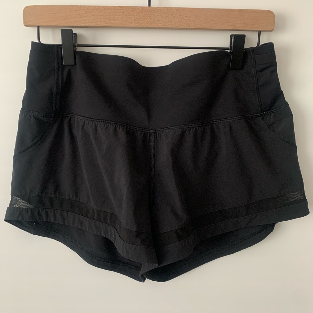 Lululemon Mesh Detail Black Shorts Size 8